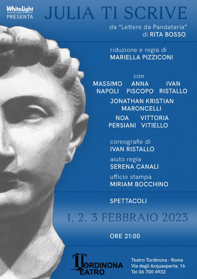 “Julia ti scrive”, adattamento e regia di Mariella Pizziconi, al Teatro Tordinona di Roma dall’1 al 3 febbraio 2023