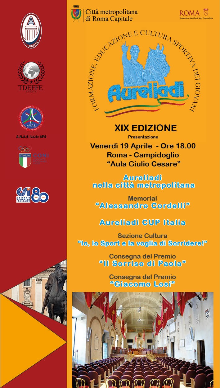 A Roma la XIX edizione delle ”Aureliadi” per la formazione e la cultura sportiva dei giovani