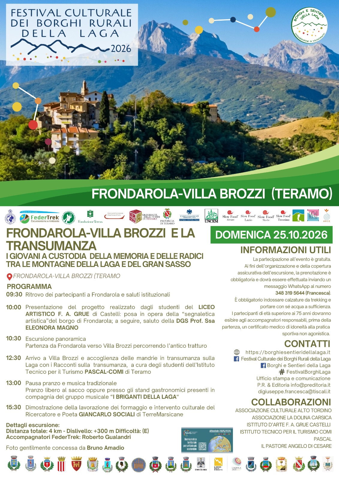 Festival Culturale dei Borghi Rurali della Laga 2026: a Frondarola e Villa Brozzi rivive la tradizione della transumanza